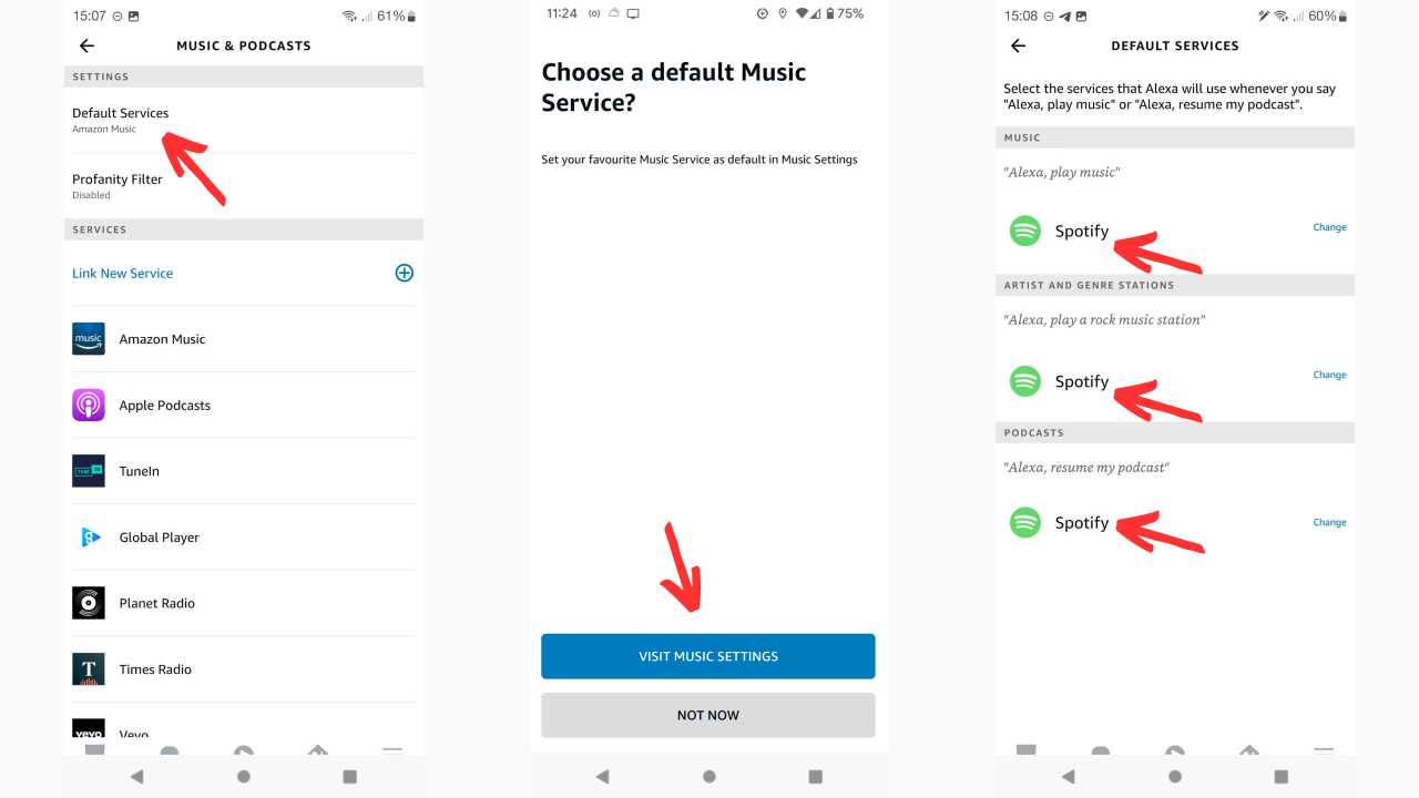 How to set Spotify as the default music player for Alexa