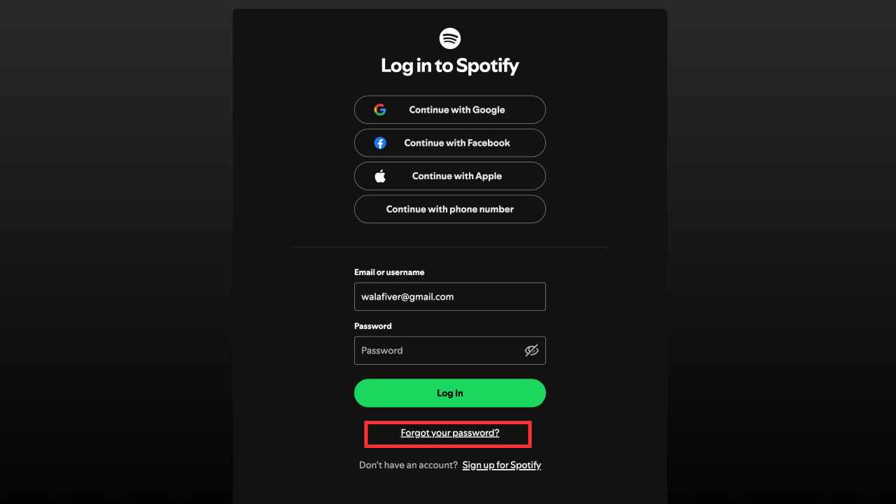 How to Reset Spotify Password Using Desktop 1