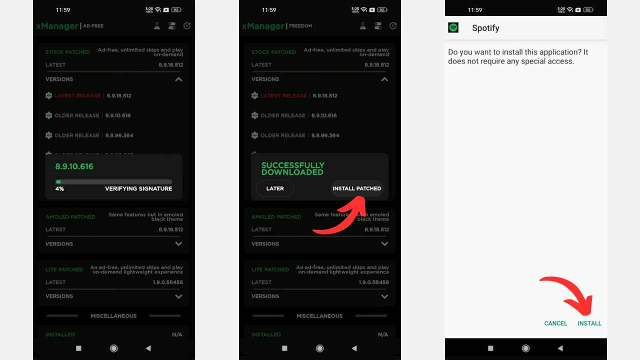 Install Spotify Premium APK From xManager 3