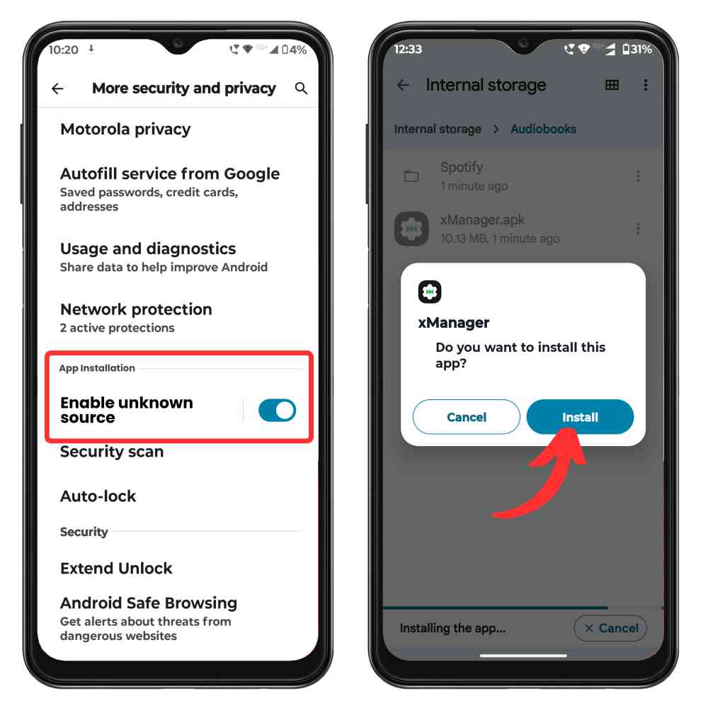Install xManager APK
